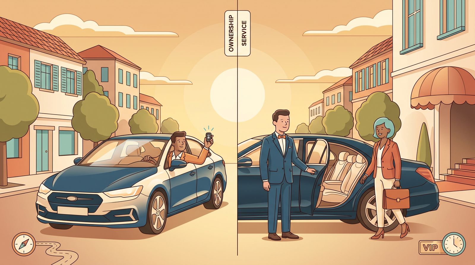 Renting de coche con conductor vs sin conductor: diferencias clave que debes conocer
